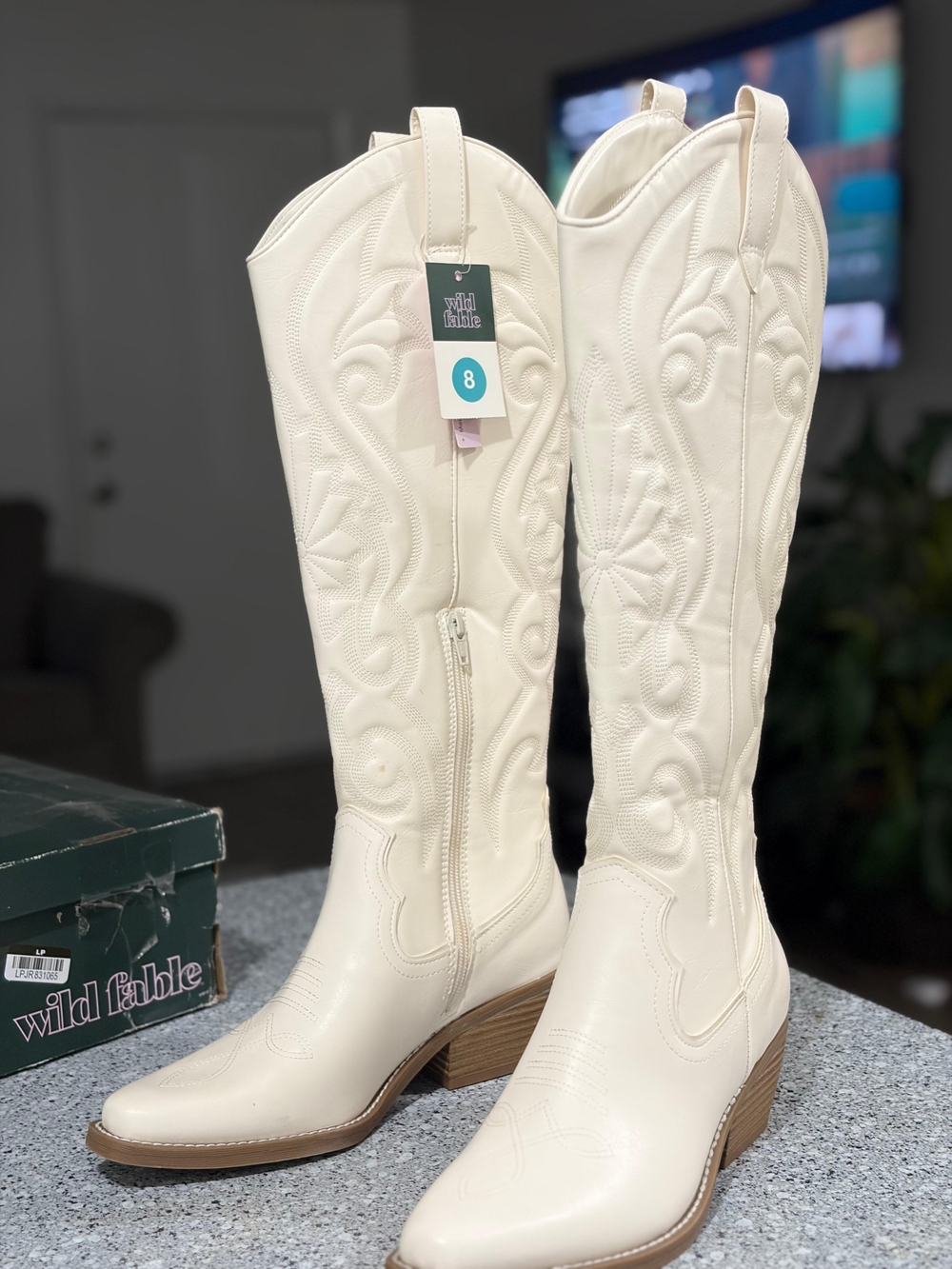 wild fable Cream Tall Western Boots